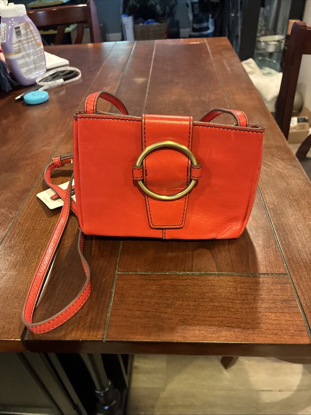 Hobo Women's ELAN Crossbody Color Rio (Red) Adjustable Strap Leather Bag